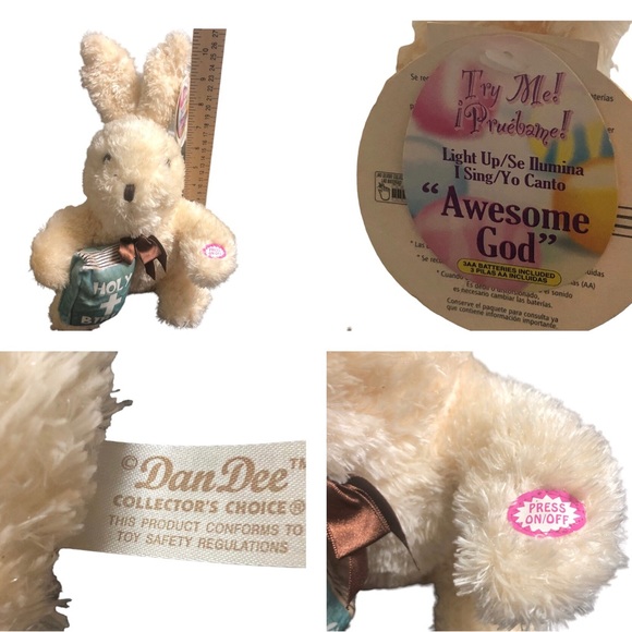 Dan Dee Other - Dan Dee Collector’s Choice Easter Bunny Rabbit Bible Singing Awesome God VIDEO